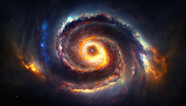 a science inspired black hole in space, wallpaper artwork, generative ai technology