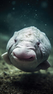 Extreme close-up of blobfish in water, Stock Video