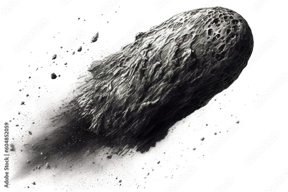 Poster comet isolated on white background. generated by ai.