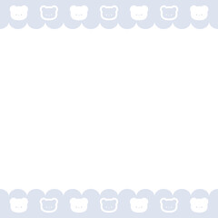 ⭐︎しろくまちゃんのシンプルお顔フレーム⭐︎PNG