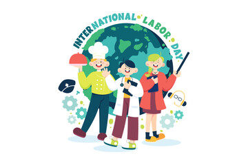 International Labor Day Illustration concept on white background