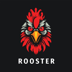 Angry rooster illustration template design