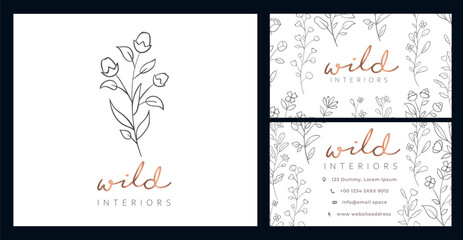 Fototapeta na wymiar Floral business card