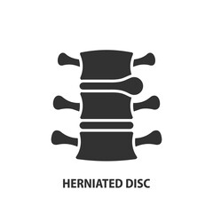 Fototapeta premium Spinal disc herniation glyph icon. Herniated disc vector sign. Intervertebral hernia symbol.