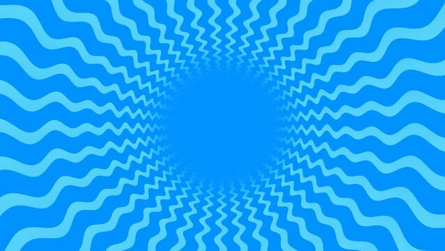 Abstract 3d cartoon water waves tunnel illusion loop animation background