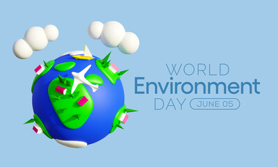 World Environment day is observed every year on June 5, it has been a flagship campaign for raising awareness on environmental issues emerging from marine pollution, human overpopulation. 3D Rendering