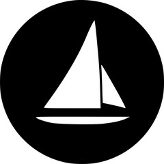 sail boat icon, sign, symbol, vector, art
