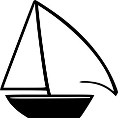 sail boat icon, sign, symbol, vector, art