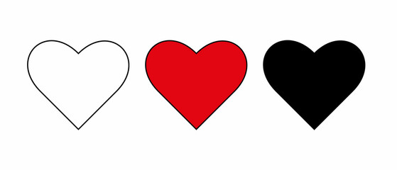 Collection of heart illustrations, Love symbol icon set, love symbol vector.
