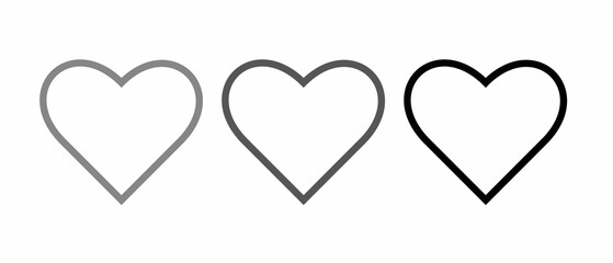 Collection of heart illustrations, Love symbol icon set, love symbol vector.