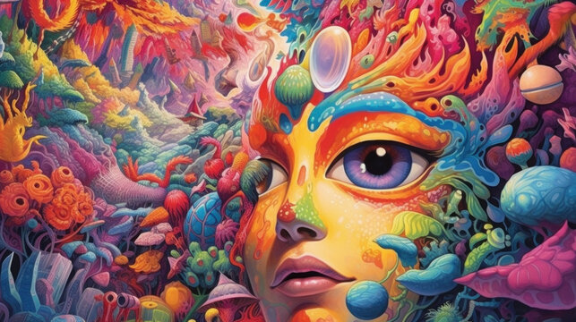 Psychedelic trip created with generative AI technology