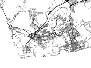 Road map of the city of  Kapolei Hawaii in the United States of America on a transparent background.