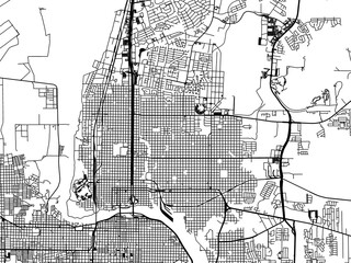 Road map of the city of  Laredo Texas in the United States of America on a transparent background.