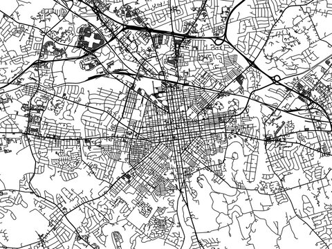 Road map of the city of  Lancaster Pennsylvania in the United States of America on a transparent background.