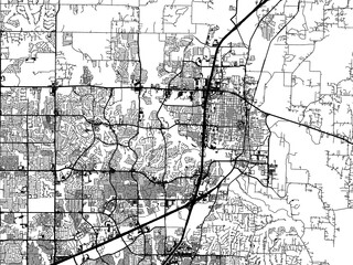 Naklejka premium Road map of the city of McKinney Texas in the United States of America on a transparent background.