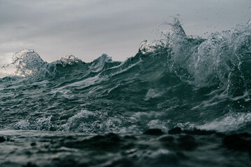 High waves in the ocean
