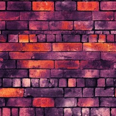 Plum Luminescence Beautiful Brick Wall Texture Tile Seamless Background. Generative AI