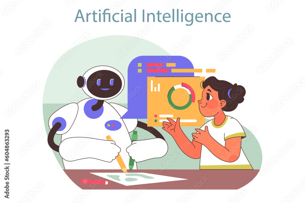 Poster tech camp for children. machine learning and ai technologies