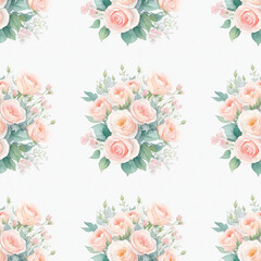seamless texture of watercolor roses