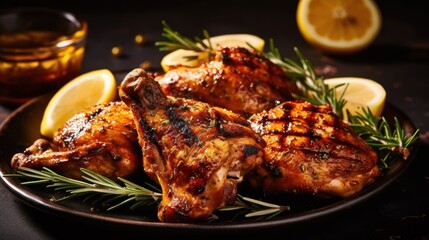 Grilled juicy chicken. Generative AI