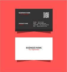 Modern professional business card template design. Minimal visiting card layout in black and white color.