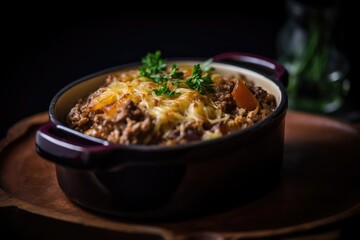 Meat Casserole, Traditional Lamb Ragout, Beef Stew, Pork Goulash, Abstract Generative AI Illustration