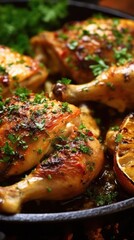 Baked juicy chicken. Generative AI