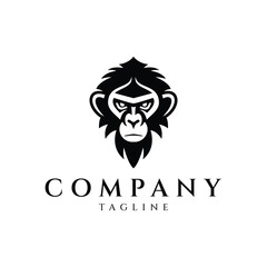 Monkey head logo design vector illustration