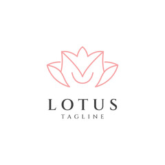 Lotus flower logo design vector illustration
