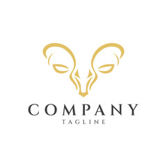Abstract goat head logo design vector illustration