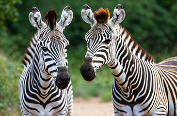Fototapeta na wymiar zebras in zoo generative ai