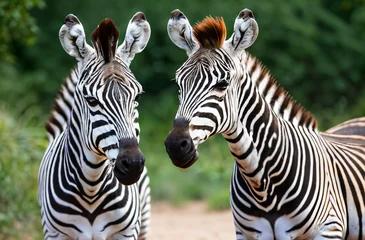 Fotobehang zebras in zoo generative ai © slumart