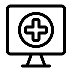 Obraz premium medical record line icon