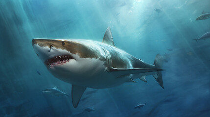 Fototapeta premium A shark with a mouth open