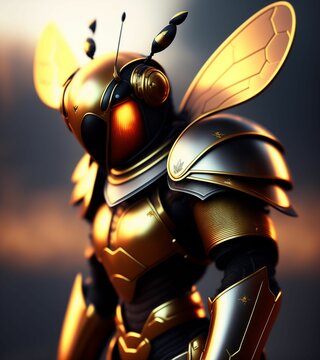 Bee with metal armor