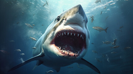 Obraz premium A shark with a mouth open