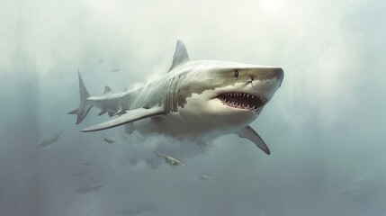 Obraz premium A shark with a mouth open