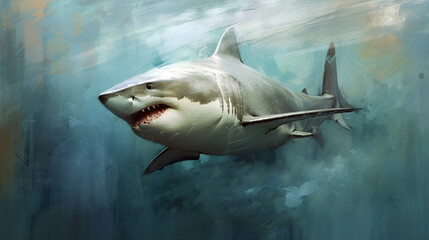 Fototapeta premium A shark with a mouth open