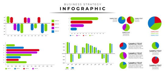 Infographic chart and diagram elements collection. Set of infographic element template