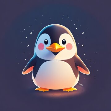 The Lovable And Waddling Penguin Can Create A Fun And Adorable T-shirt Design. Generative AI.