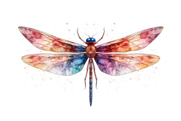 Fototapeta na wymiar Dragonfly Insect on White Background Generative AI 