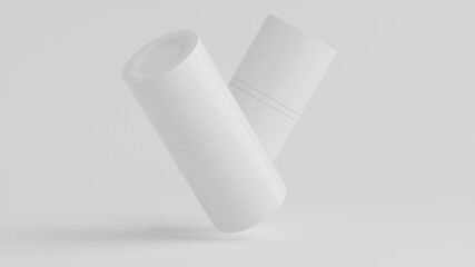 White Grey Plastic Bottle Shampoo Cosmetic Cream Mockup 3D Illustration 