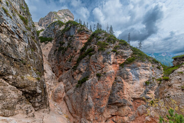 Hiking area in the Italian Dolomites (Trentino, Italy).