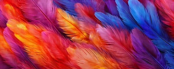 Fototapeta na wymiar Colorful Feathers Detailed Abstract Texture Generative AI 