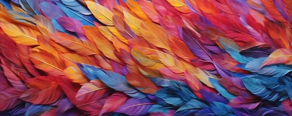 Colorful Feathers Detailed Abstract Texture Generative AI 
