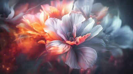 Beautiful abstract floral background. Soft focus. blur style. Generative AI
