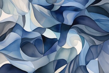 Background of an image of a watercolor painting of an abstract artwork, in the style of a luxurious drapery, light navy and dark gray. Generative AI