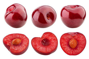 Cherry isolated on white background, full depth of field