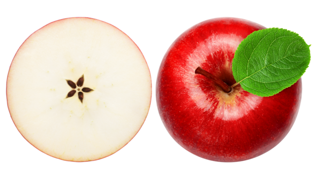 Apple isolated on white background, full depth of field