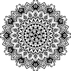 豪華なインド風の曼荼羅。円型パターン。